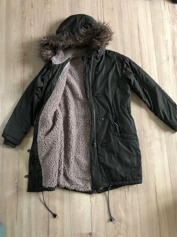 Manteau chaud long kaki Mango XS