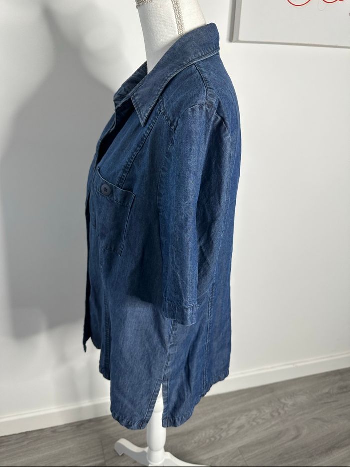 Chemise en jean denim bleu marine Damart T46 3XL - photo numéro 3