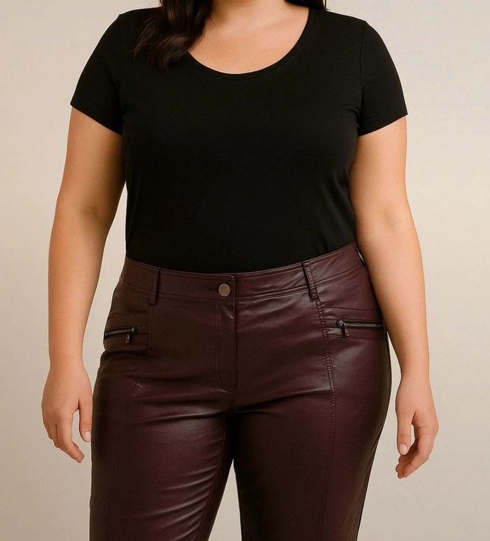 💜 Pantalon enduit prune Quattro Taille 50 💜