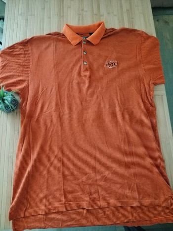 Polo orange rayé XXL