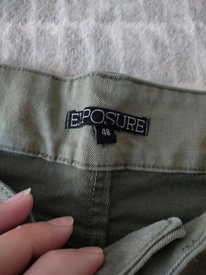 Pantalon jeans cargo kaki exposure taille 48 - photo numéro 3