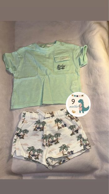 Ensemble bébé t-shirt + short – Stitch – Taille 9 mois