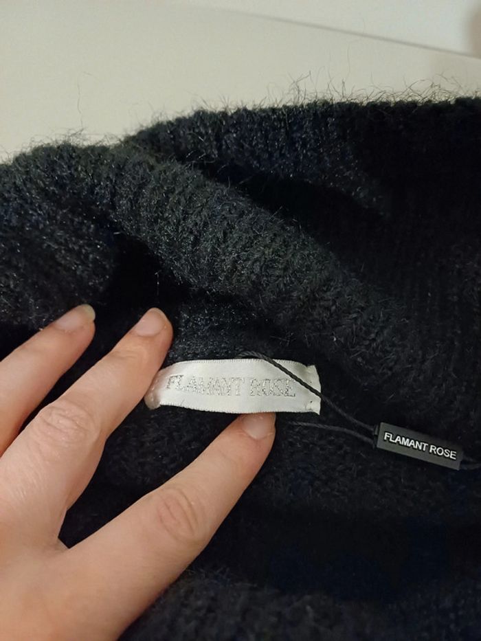 Robe noire chaude à col roulé neuve Flamant Rose taille M/L 38/40 - photo numéro 8