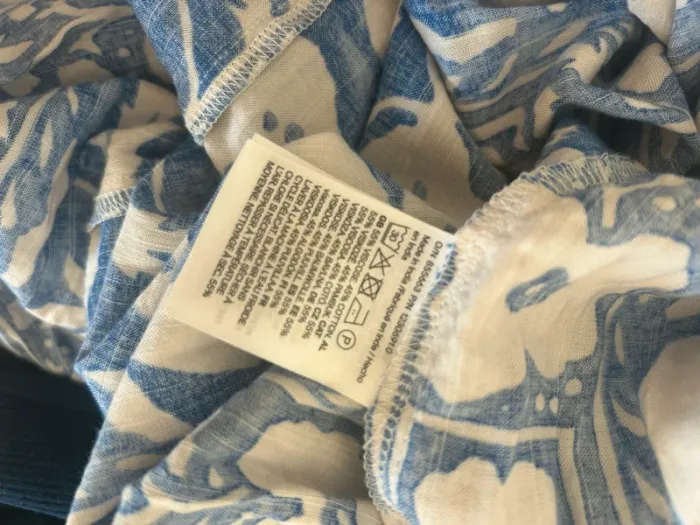 H&M, robe longue imprimée, bleu et blanc. Femme taille L/40. - photo numéro 7