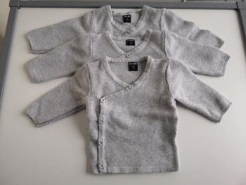 Lot de 3 gilets asymétrique (Gris clair) 1 mois Kiabi