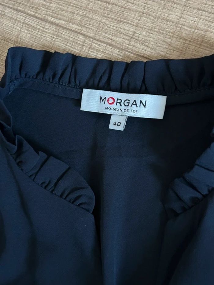 Robe bleue marine à manches longues Morgan taille 40 état satisfaisant (avec défaut) - photo numéro 9