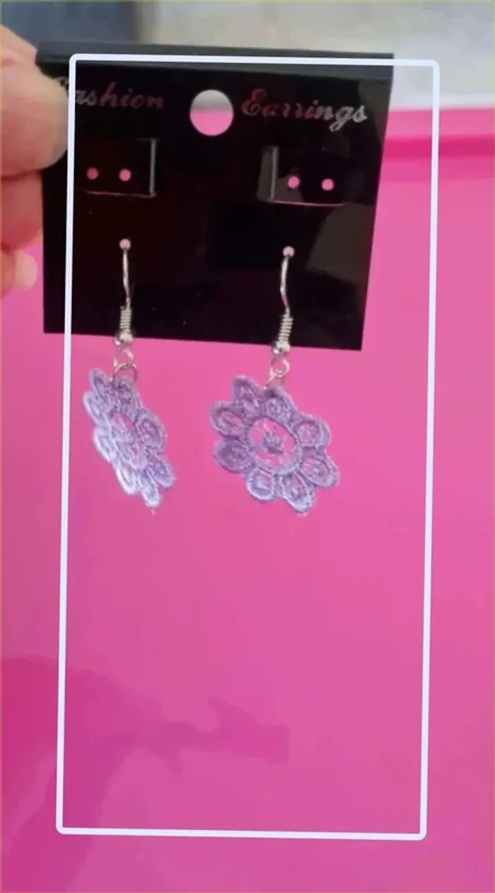 Boucle d'oreilles en napperon - photo numéro 2