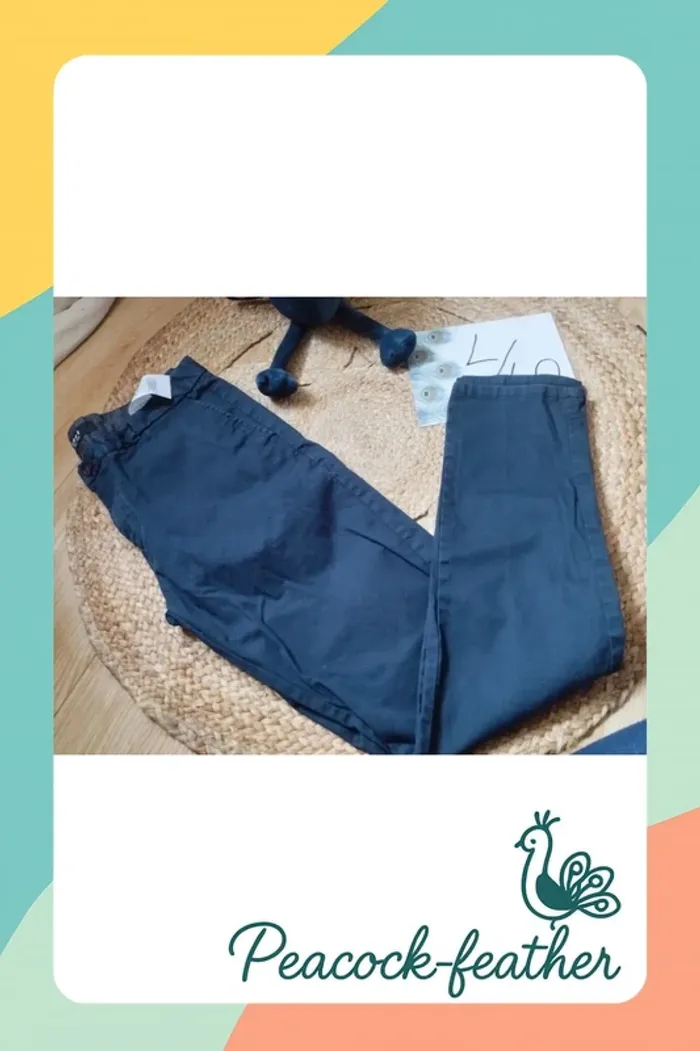Pantalon Chino bleu smog 40 - photo numéro 5