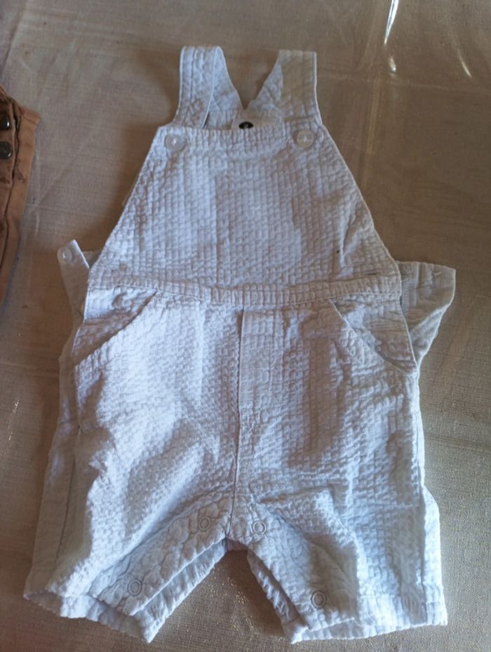 Petite salopette blanche été marque Z grain de blé