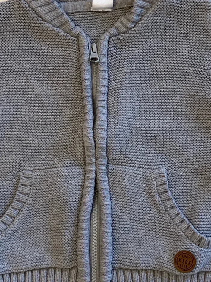 Beau gilet zippé gris 9/12 mois mois Tex baby - photo numéro 3