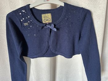 Gilet court boléro bleu marine 7 ans Sergent Major