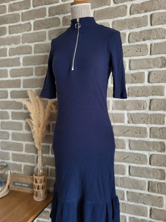 Robe en maille côtelée bleu marine col zippé NA-KD - Neuve - photo numéro 6