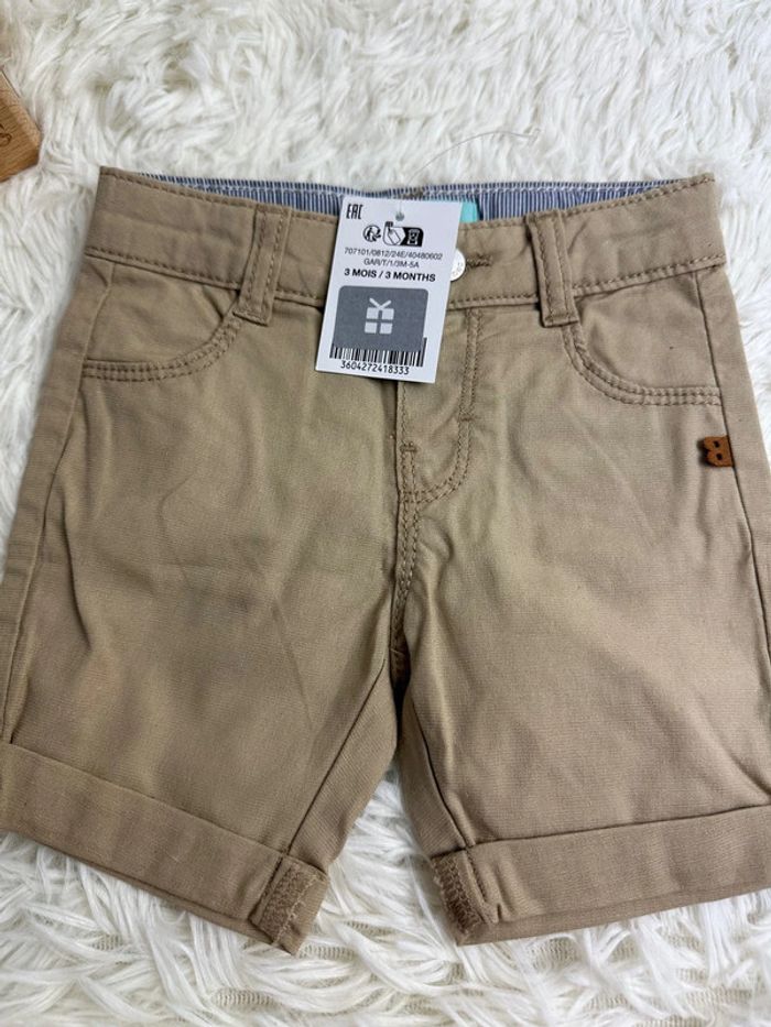 🩳 Short chino beige Obaibi – Taille 3 mois - photo numéro 2