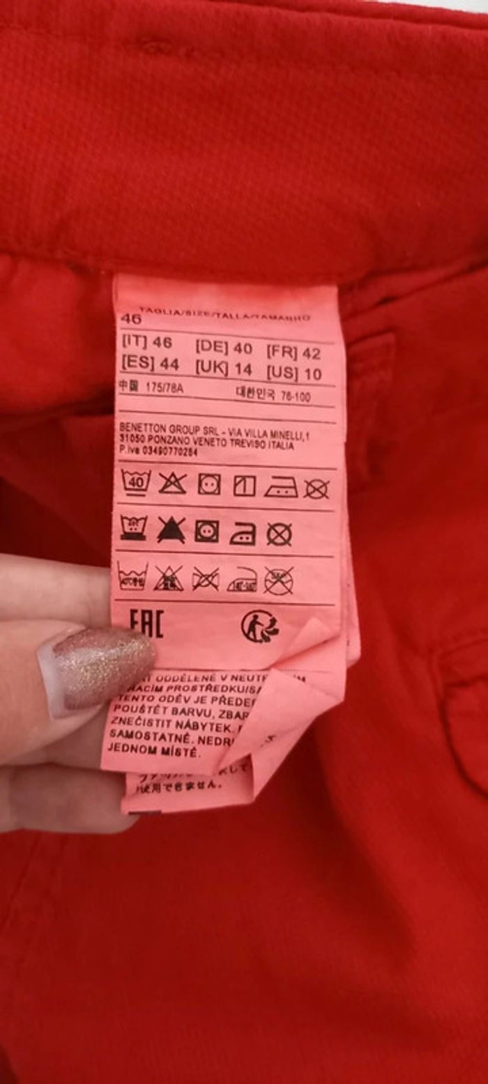 Pantalon Benetton rouge 44 - photo numéro 6