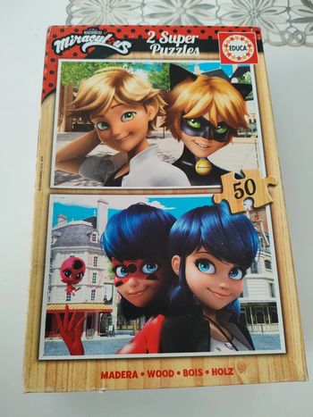Boite 2 puzzles bois miraculous