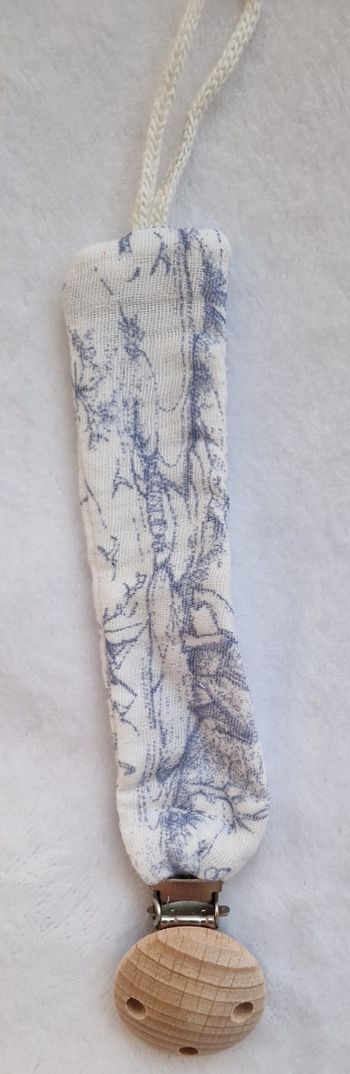 Attache tetine safari bleu