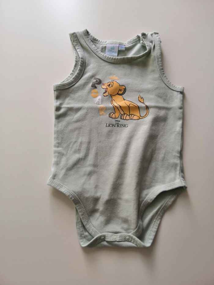 Lot de 2 bodies sans manches "Le Roi Lion, Simba" 9 mois (71 cm) Disney Baby - photo numéro 3