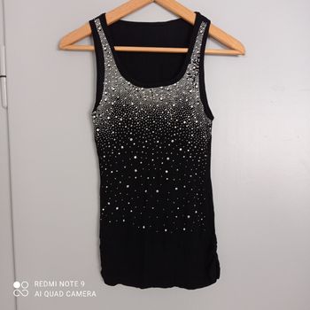 Débardeur noir à strass t36/38