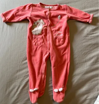 🦔 Pyjama bébé fille velours rose