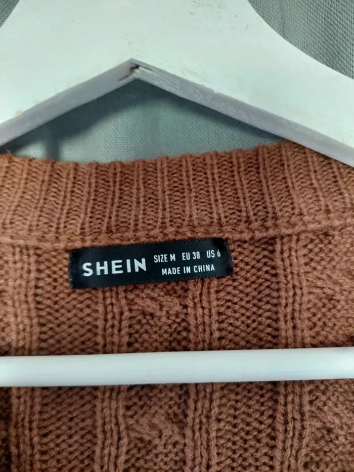 Pull marron torsadé Shein – Taille M – Très peu porté - photo numéro 2
