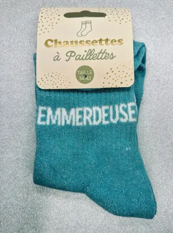 Chaussette à paillettes message