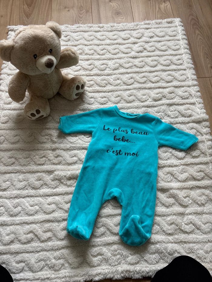 Pyjama bleu turquoise 3 mois
