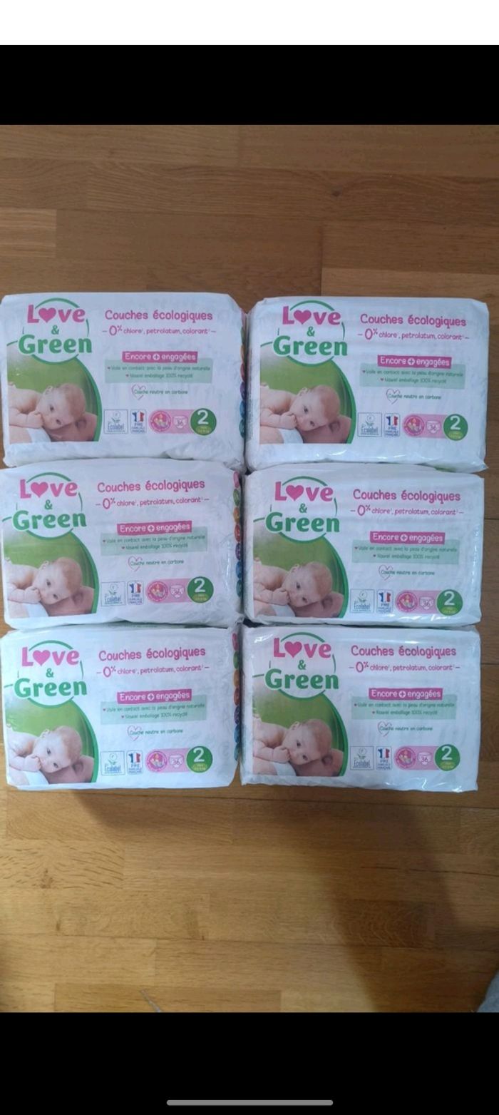 6 paquets de couches Love and green taille 2