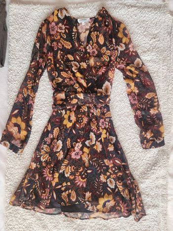 Robe noire motifs fleuris Morgan neuve T.34/XS