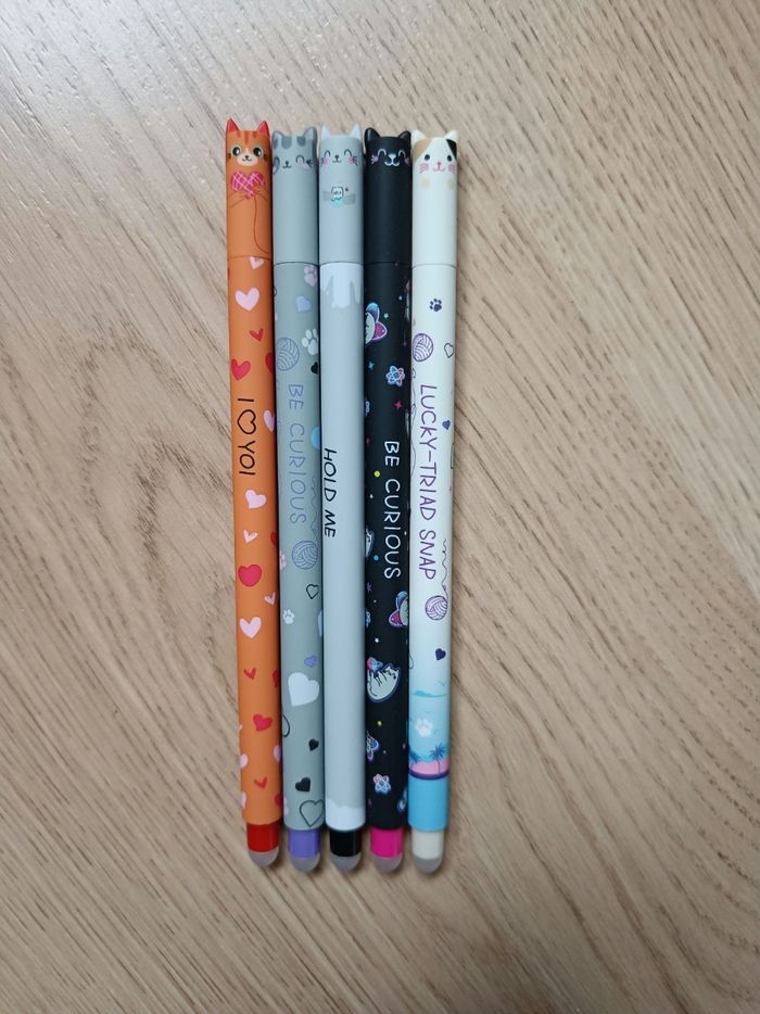 Stylos effaçables chat