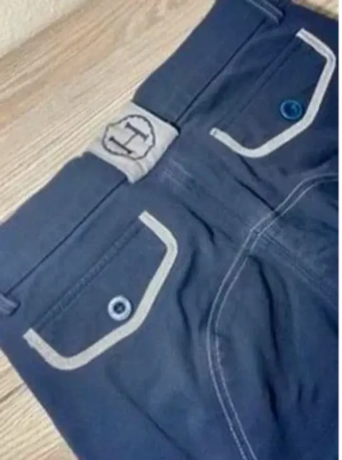 Pantalon d’Équitation Harcour Taille 34, Bleu Marine, Poches Rouge/Blanc, Gros Grip, Logo Brodé - photo numéro 7
