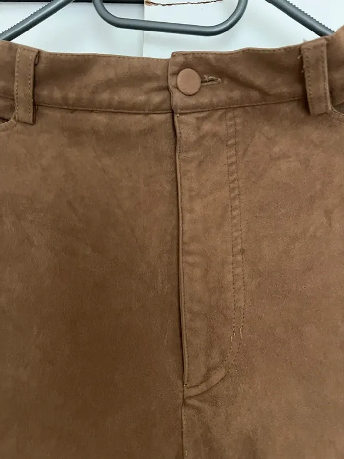 Pantalon peau de pêche vintage camel Cacharel - photo numéro 3