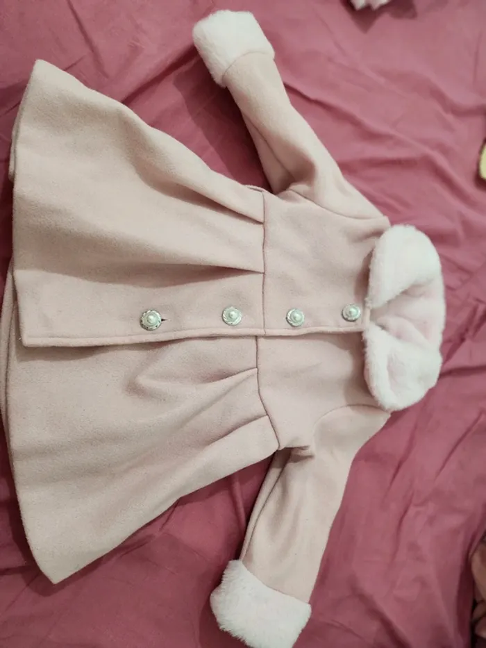 Lot manteau bebe fille rose et beige - photo numéro 5
