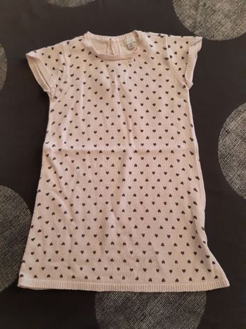Robe pull rose pale avec coeurs