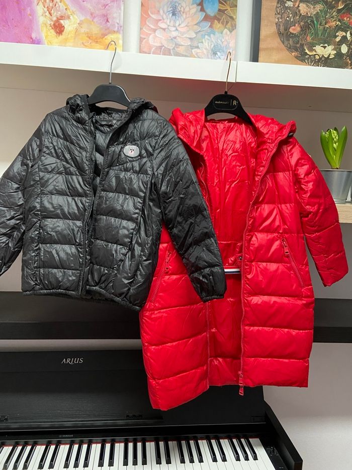 Lot de 2 doudounes enfant en duvet – taille 120 cm