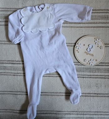 Pyjama velours rose poudré fille 3 mois jacadi