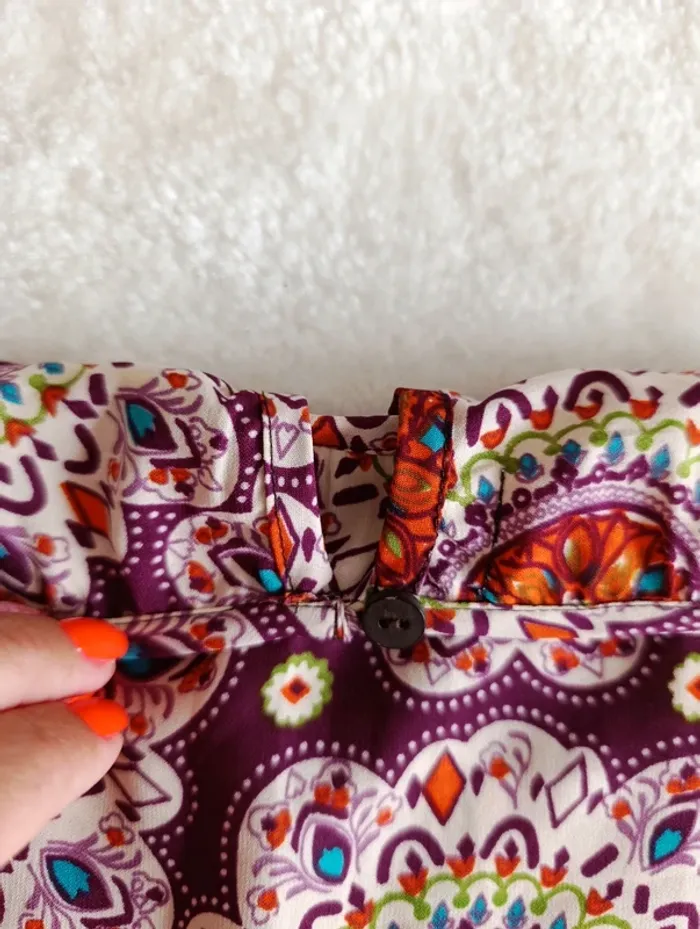 Robe Lara Ethnics neuve violet avec mandala multicolore légère et fluide made in France - photo numéro 8