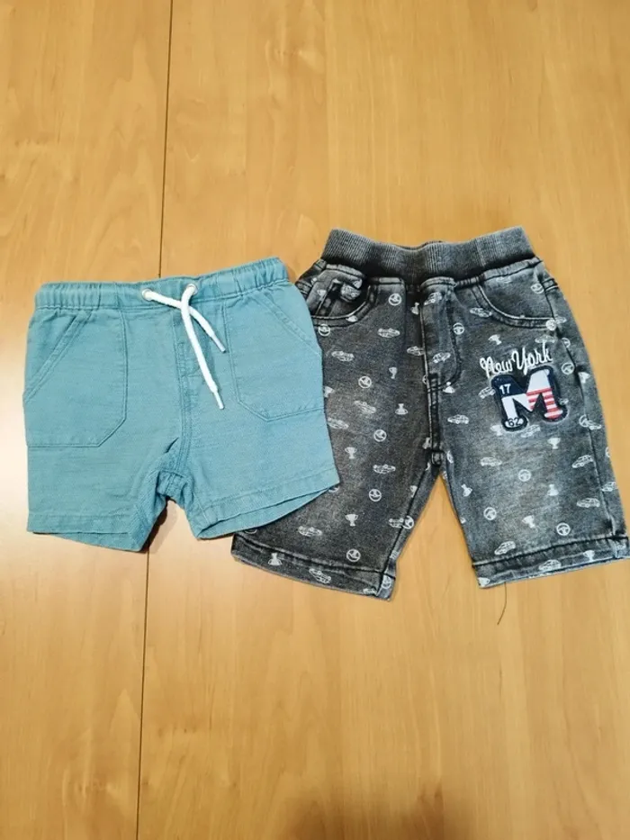 Lot de deux short 6 mois (Lot dissociable)