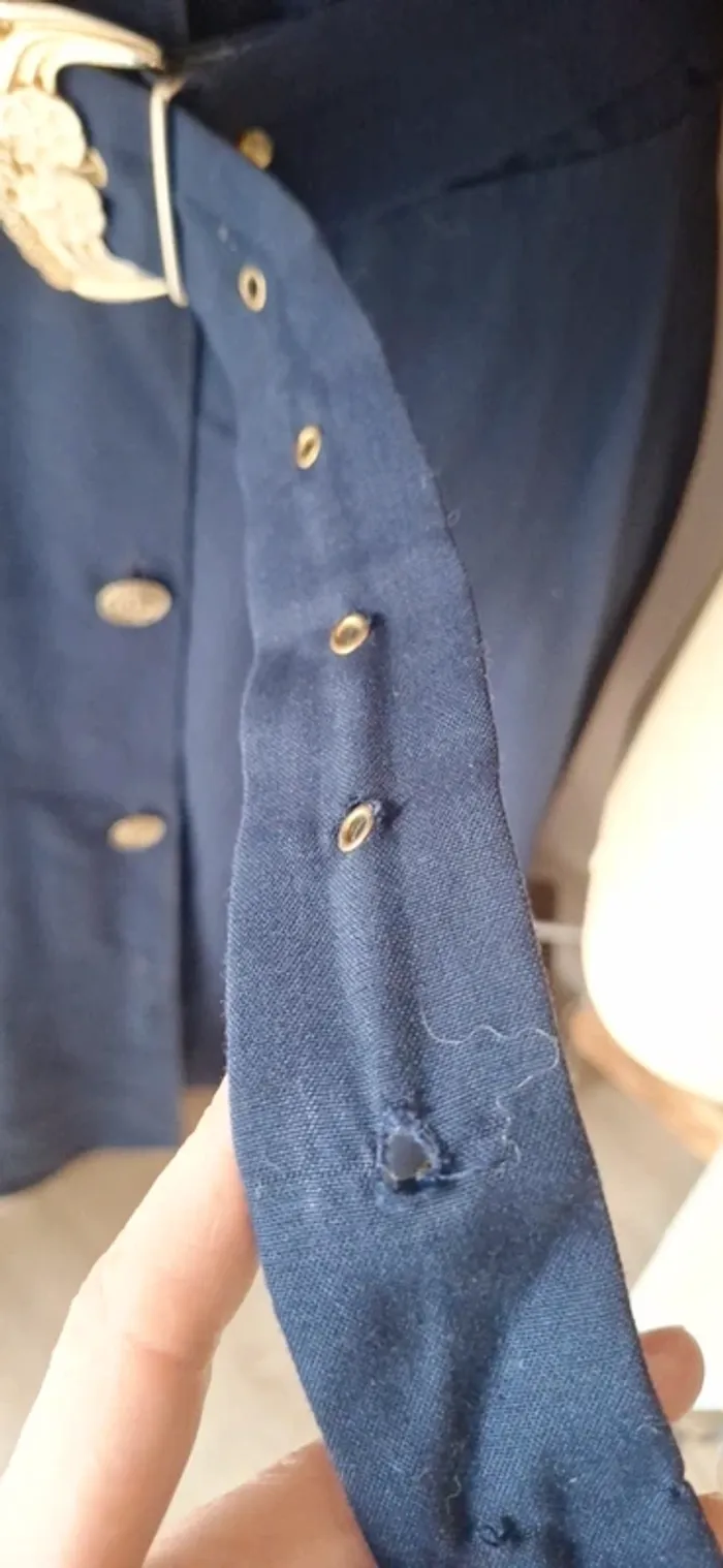 Robe année 80's 90's bleu marine t38 #F38M-129 - photo numéro 3
