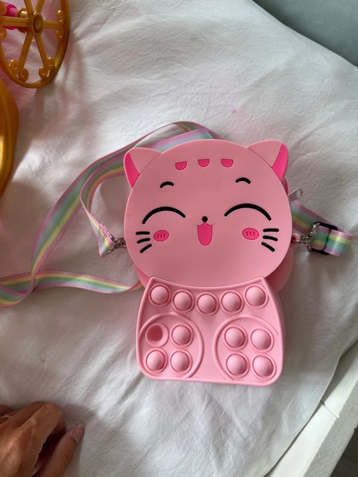Sac à main enfant en bandoulière sacoche grande chat pop it - photo numéro 3
