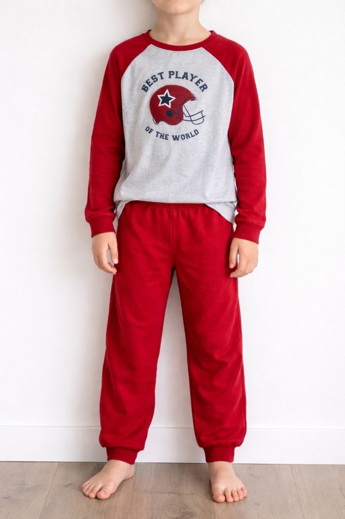 Pyjama 2 pièces "Best Player" - Rouge & Gris - 8 ans (128 cm)