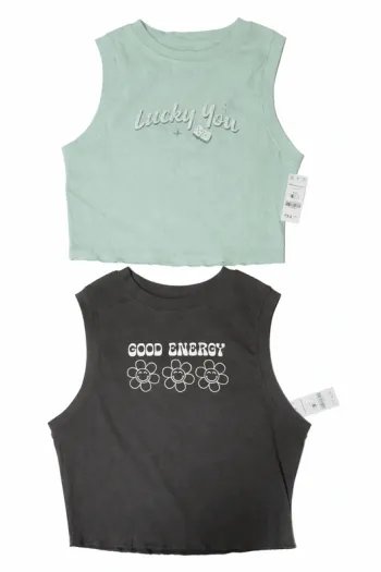 🌿 Lot 2 débardeurs crop – Taille S – Neufs avec étiquette 🌿