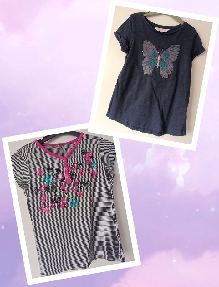 Lot de 2 tee-shirts fille en 6 ans 116 cm - photo numéro 9