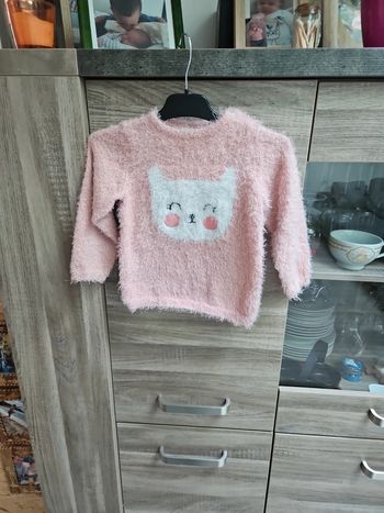 Pull fille 23 mois tex rose