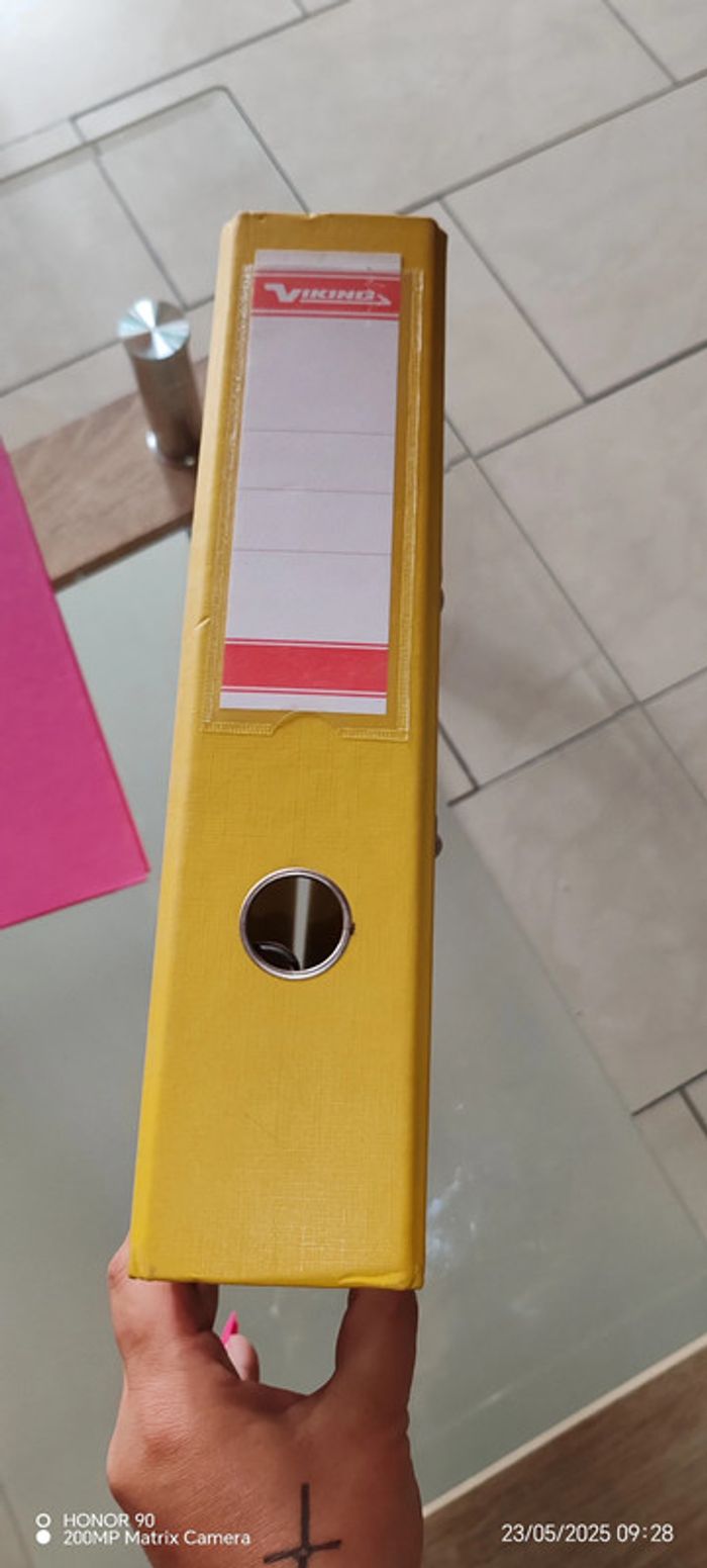 Lot de 2 farde à levier rose et jaune 7cm - photo numéro 4