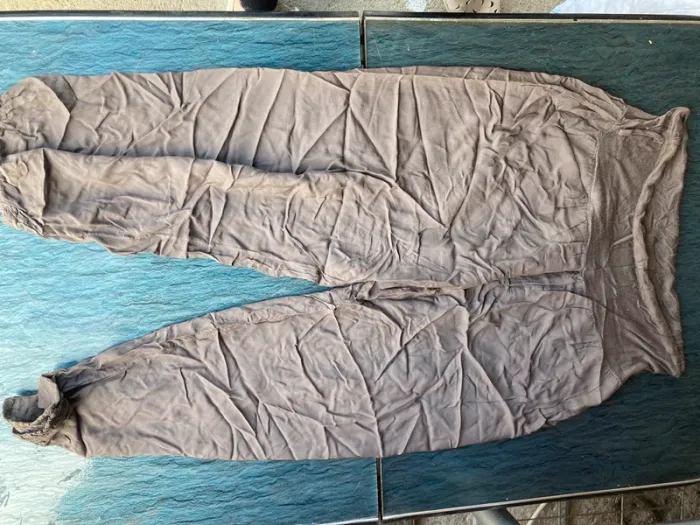 Pantalon fluide kaki taille et chevilles élastiques