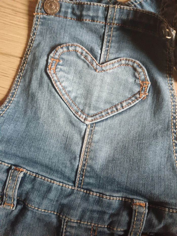 Salopette short printemps été bébé fille 12- 18 mois h&m cœur - photo numéro 5