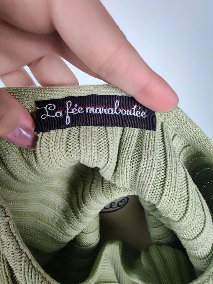 Pull maille vert clair - La fée maraboutée - 40/42 - photo numéro 4