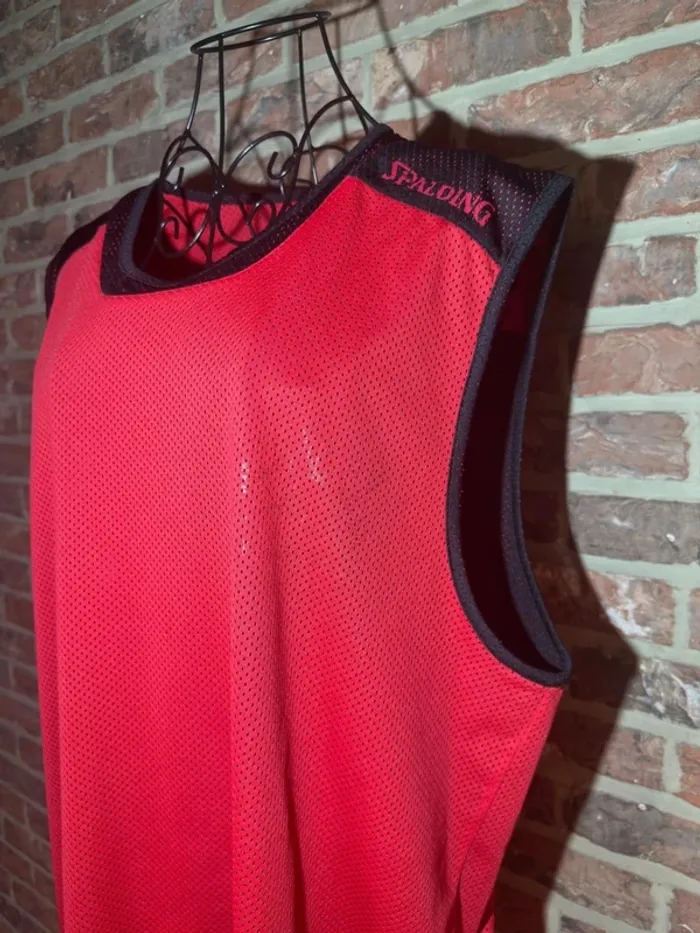 Maillot basketball réversible noir et rouge Spalding Taille XL/42 - photo numéro 4