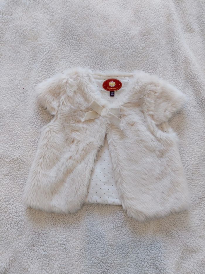 Gilet sans manches fausse fourrure