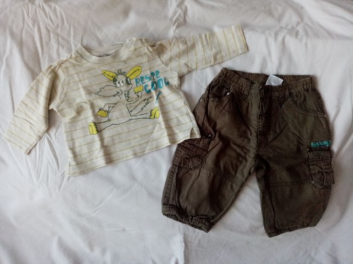 Ensemble t-shirt manches longues et pantalon 9 mois - photo numéro 1